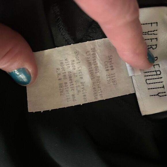 Vintage EVER BEAUTY Black Maxi Dress Chiffon Ruffle Sleeveless Formal SEE DETAIL - Picture 7 of 7